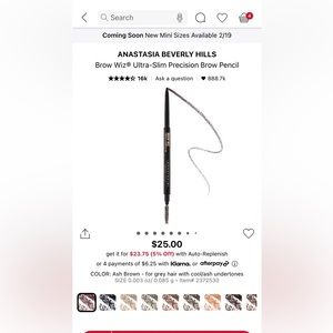 Anastasia Beverly Hills brow pencil in shade dark brown